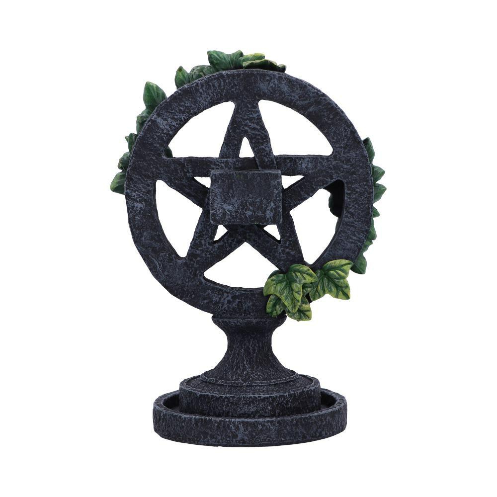 Third image for Aged Wiccan Pentagram Backflow Incense Burner 19cm