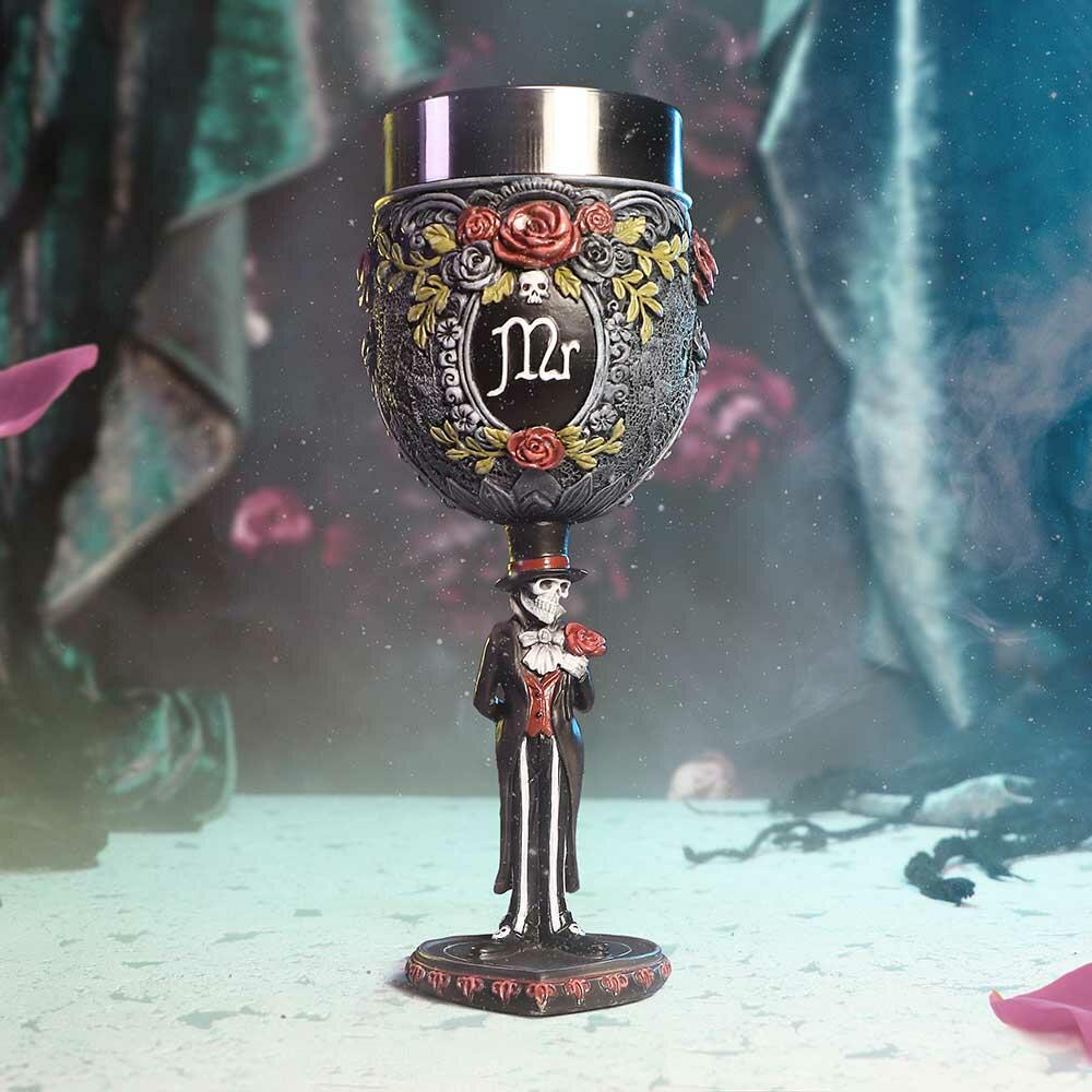 Fifth image for Gothic Skeleton Mr Goblet 21cm