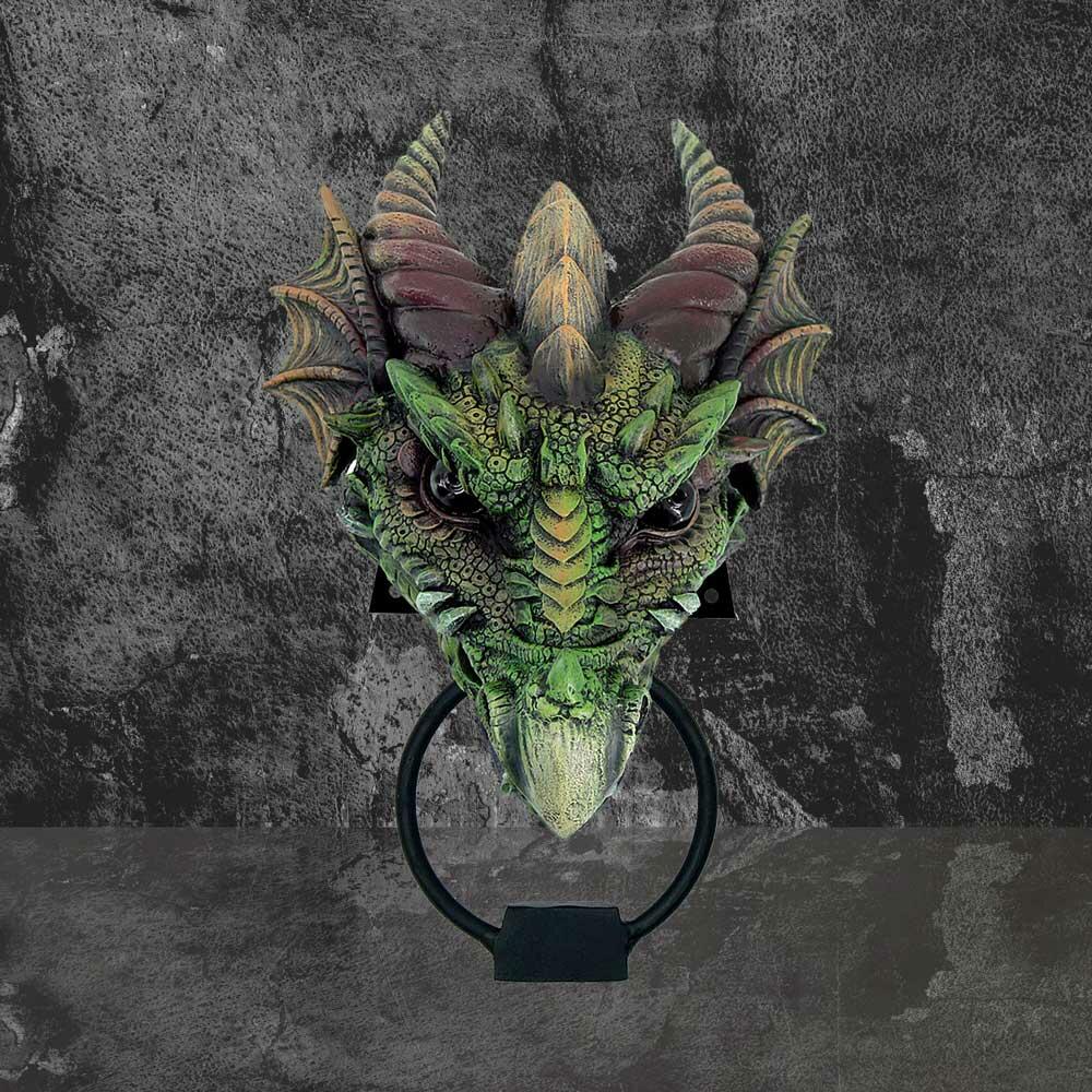 Fifth image for Kryst Gothic Green Dragon Door Knocker