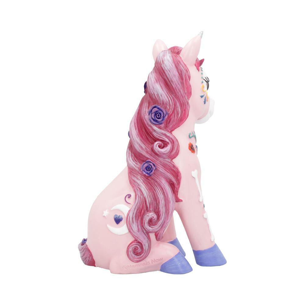 Third image for Candycorn Pink Day of the Dead Skeleton Unicorn Figurine