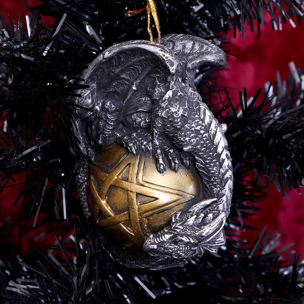 Fifth image for Caspar Festive Hanging Dragon Ornament
