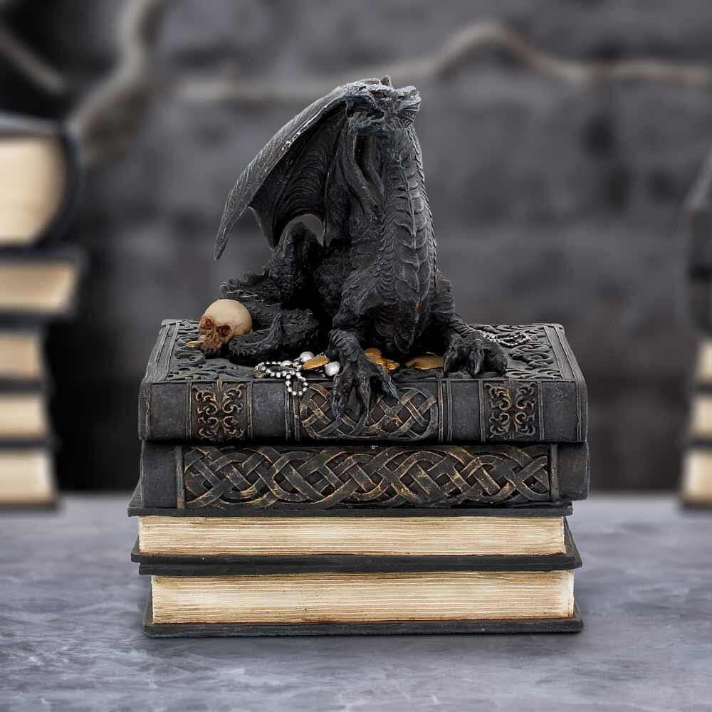 Fifth image for Secrets of the Dragon Box Gothic Skull Books Trinket Box