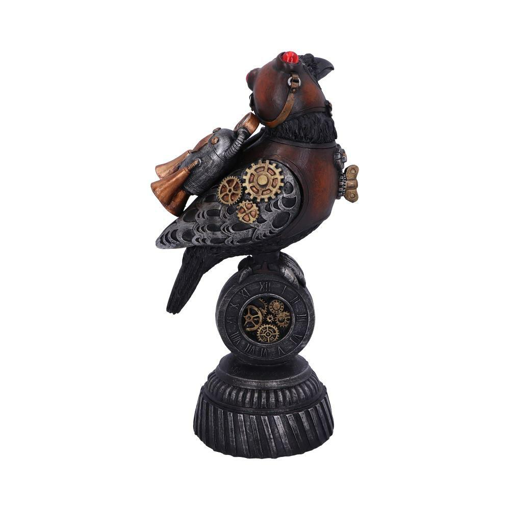 Fourth image for Steampunk Rivet Raven Mechanical Bird Figurine