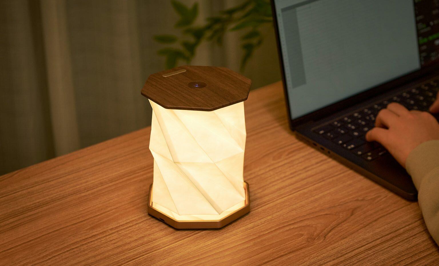 Fourth image for the Walnut Twist Hexagon Lamp