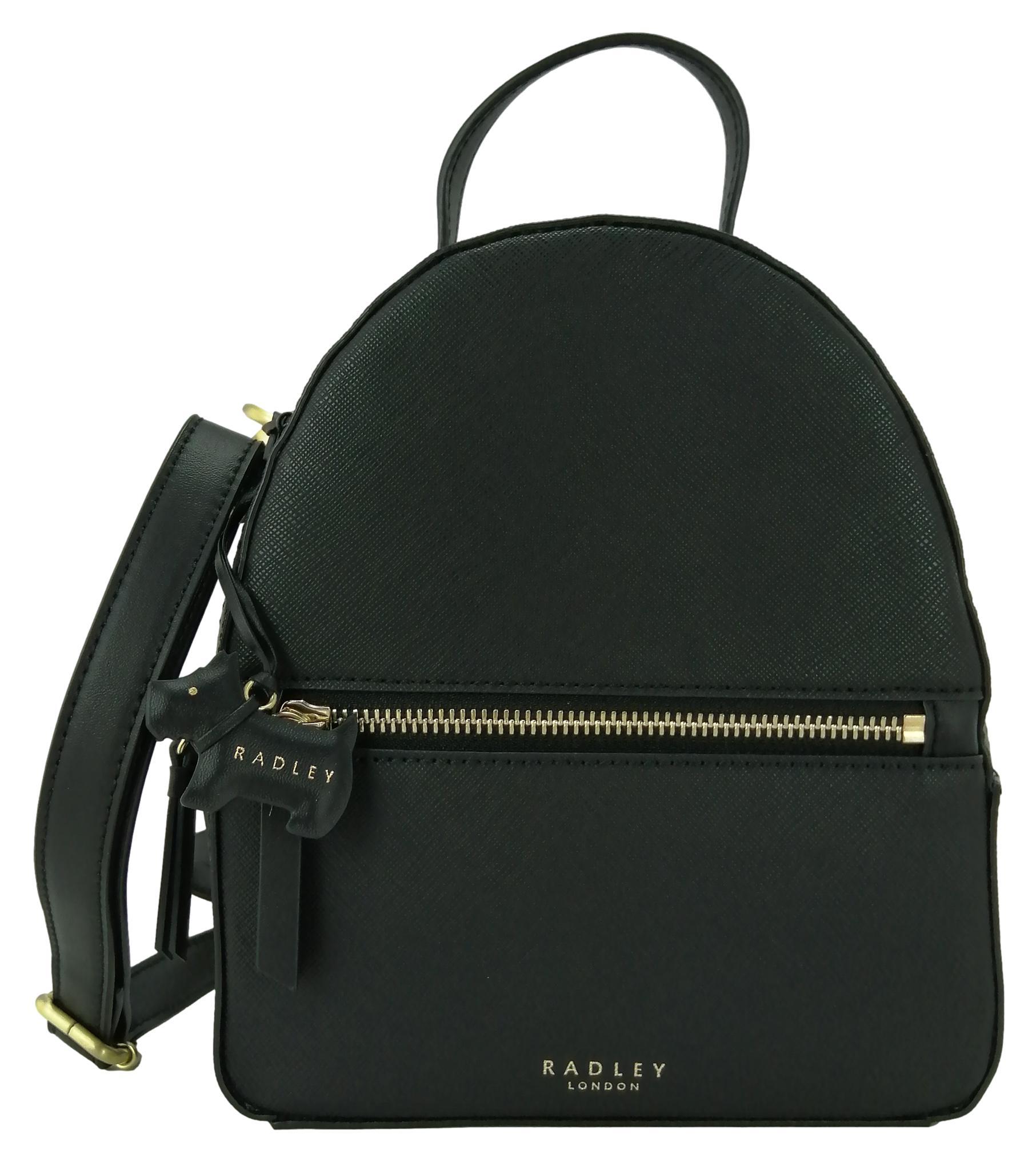 Radley Backpack Black Small PU Synthetic Leather Essex Road