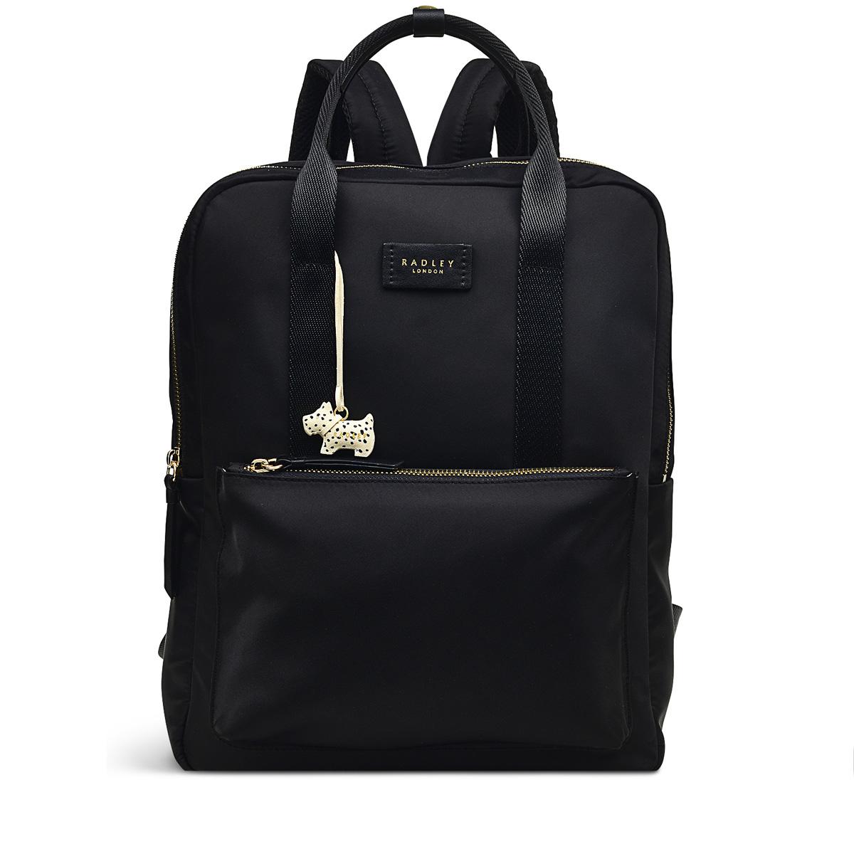 Radley Black Backpack Nylon Medium Womens Rucksack Bag Holly Avenue Responsible Range