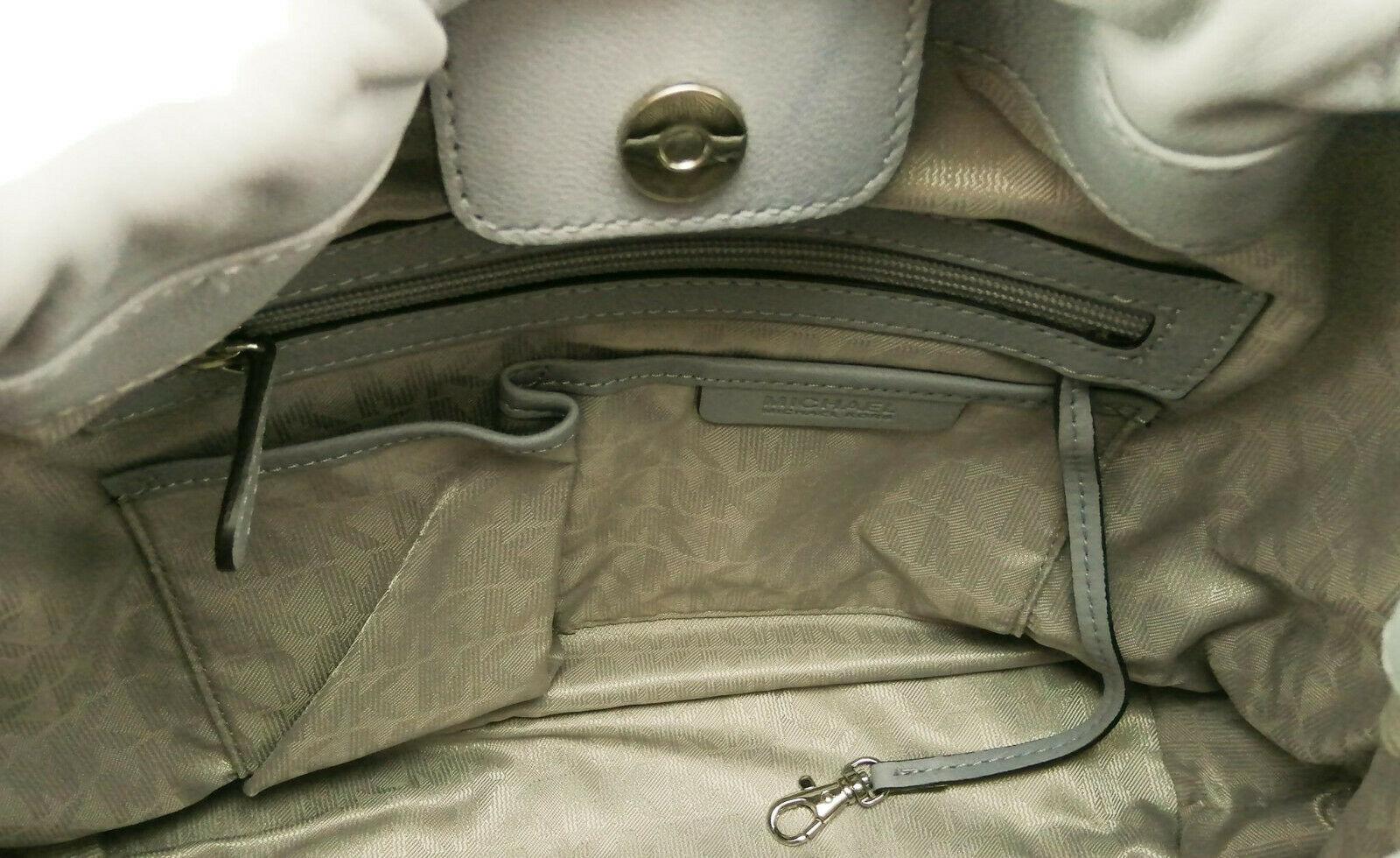 Michael Kors Grey Leather Shoulder Bag inside logo