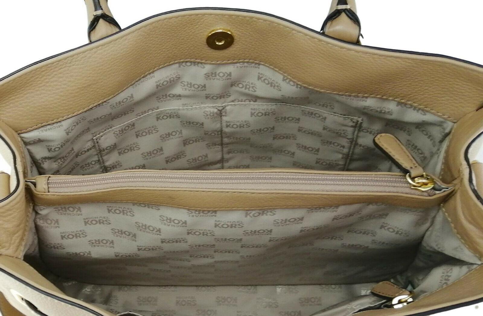 Michael Kors Beige Handbag inside close up
