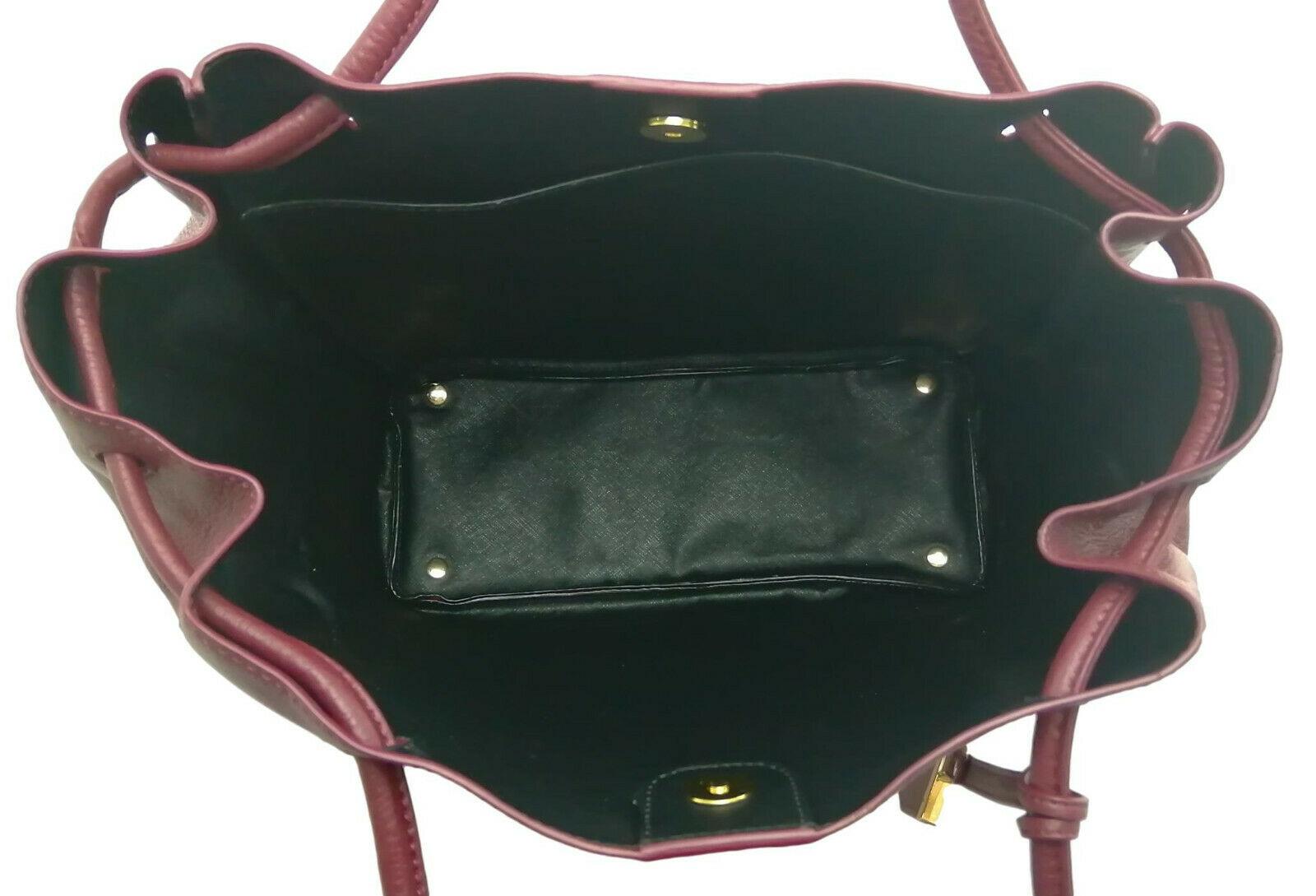 DKNY Burgundy Leather Tote Bag top