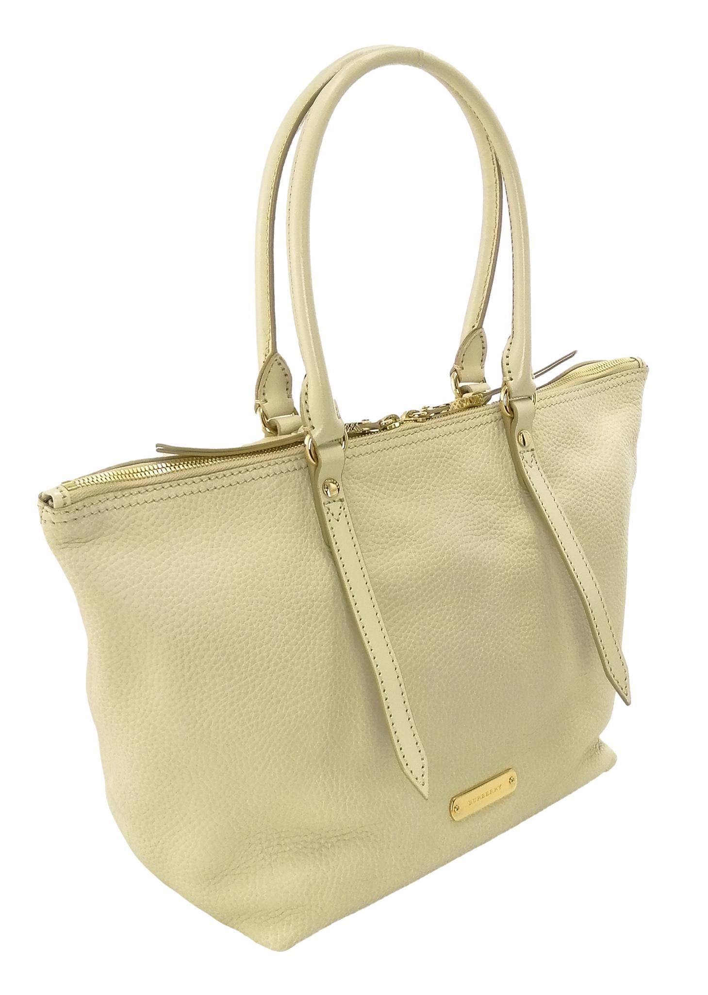 Burberry Ivory Tote Bag  side