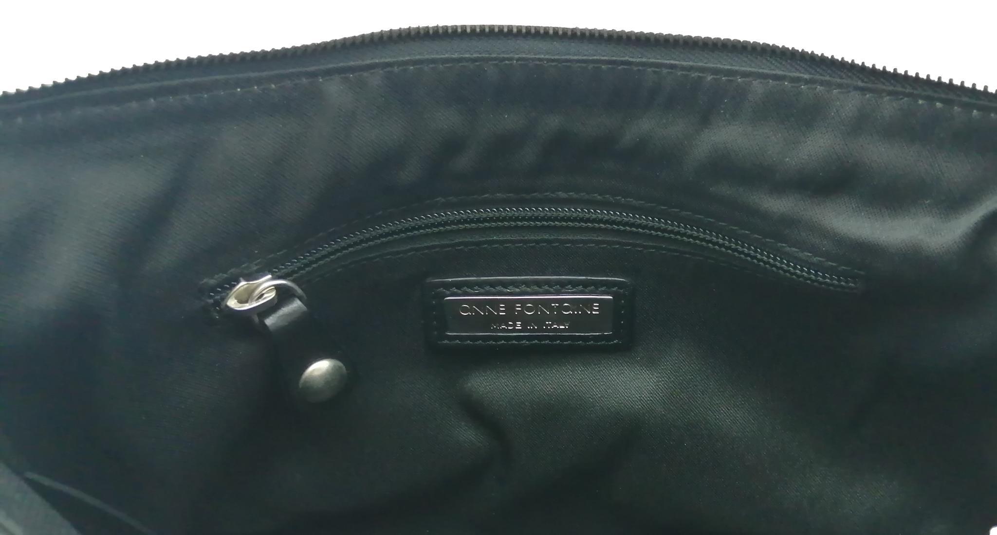 Anne Fontaine Shoulder Bag Black inside logo patch