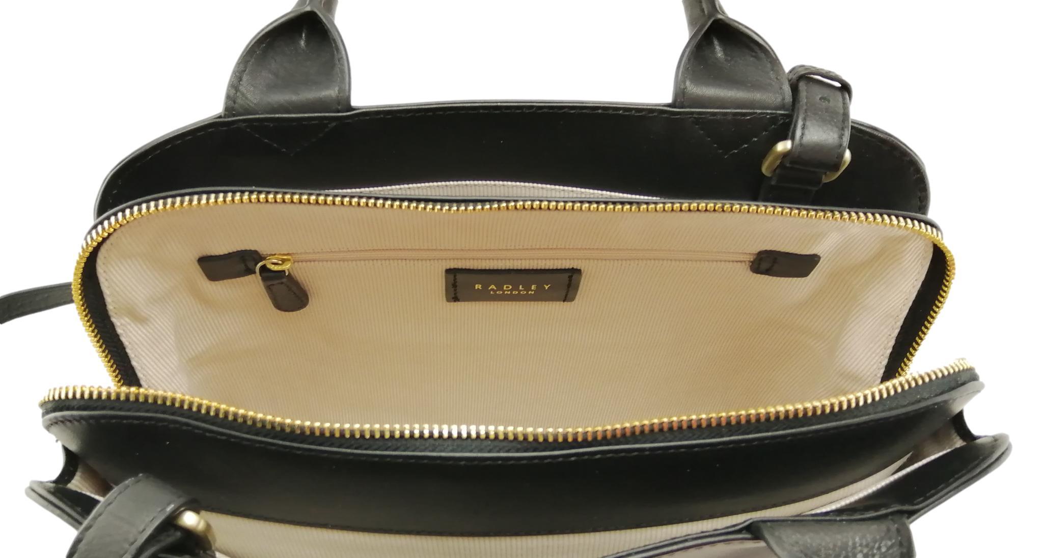 Radley Black Multiway Bag inside angle