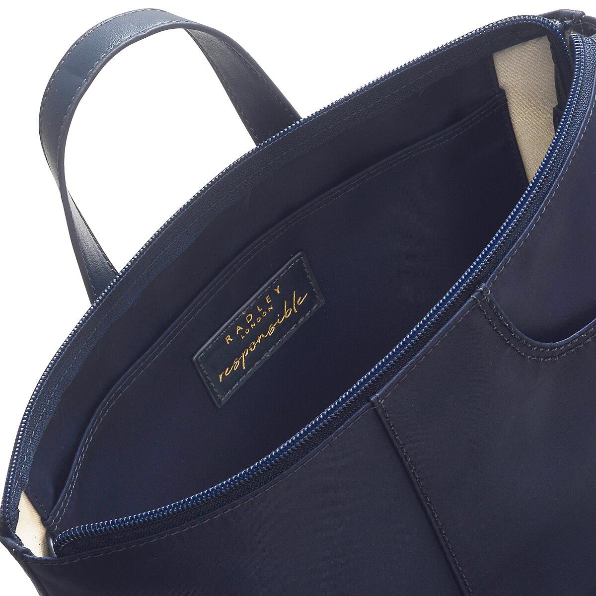 Radley Navy Nylon Backpack inside