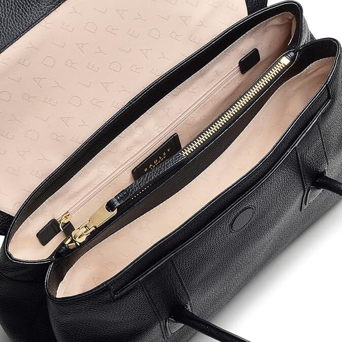 Radley Black Leather Shoulder Bag inside