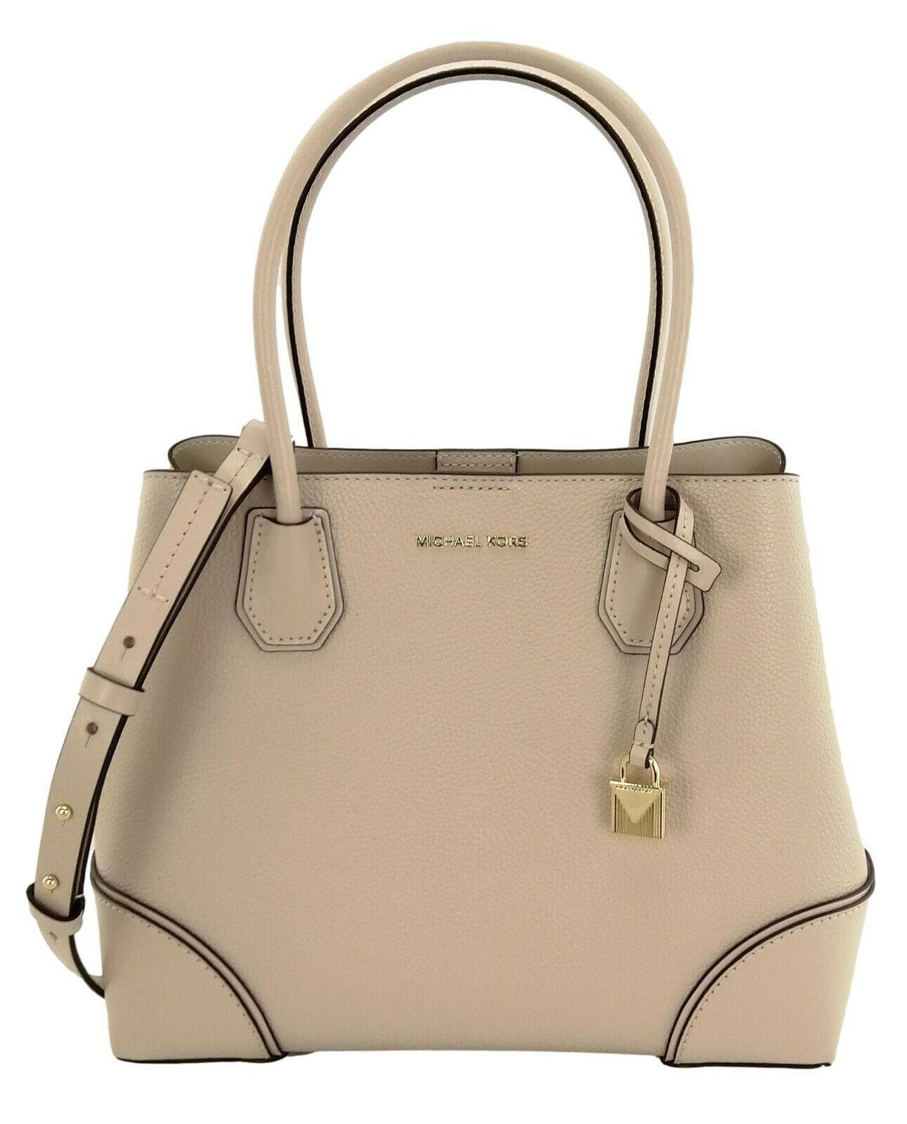 Michael Kors Selma Medium Messenger Bag Crossbody Cement Gray Cream