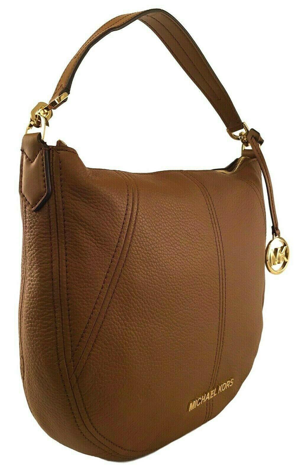 Michael Kors Shoulder Bag Tan Brown Medium Handbag Leather Bedford