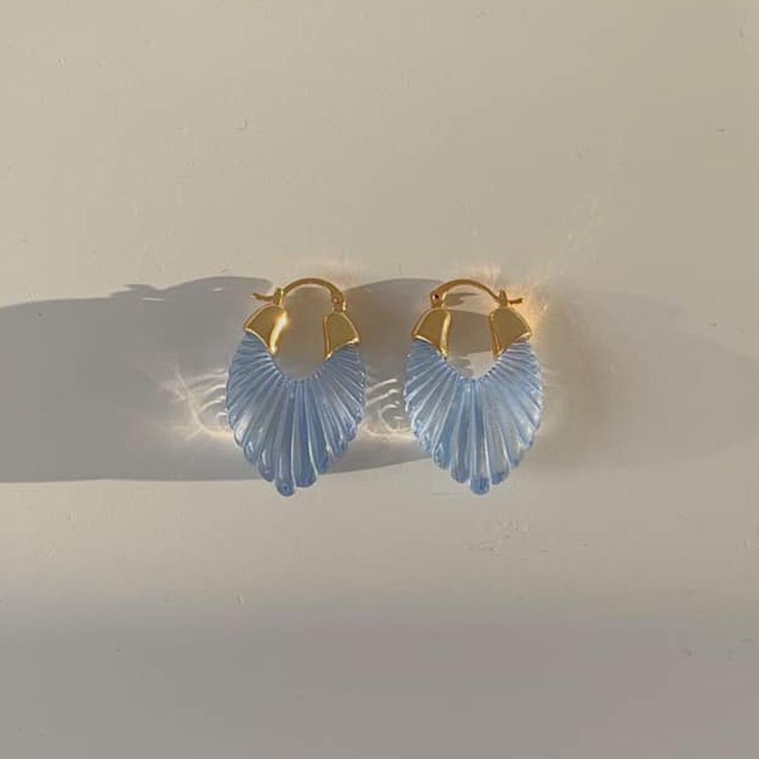 blue shell earrings