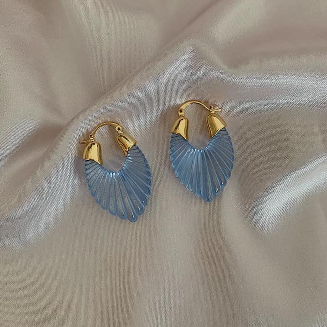 blue shell earrings