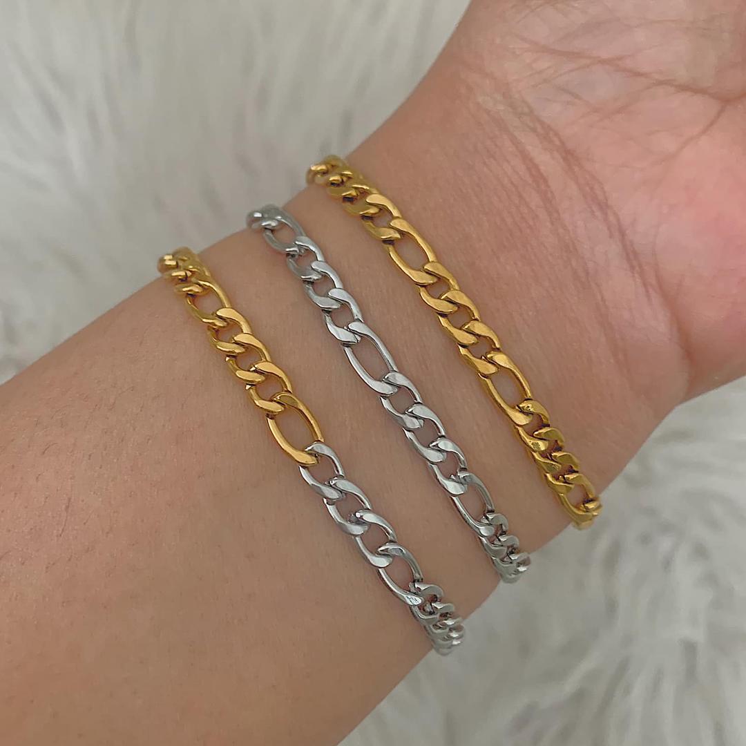Piece Figaro Chain Bracelet Set 