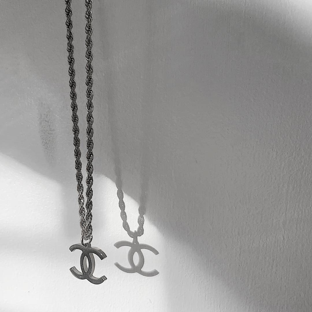 CHANEL CLASSIC. Reworked Silver CC Monogram Pendant Necklace | Westwood &  Hyde Jewellery UK
