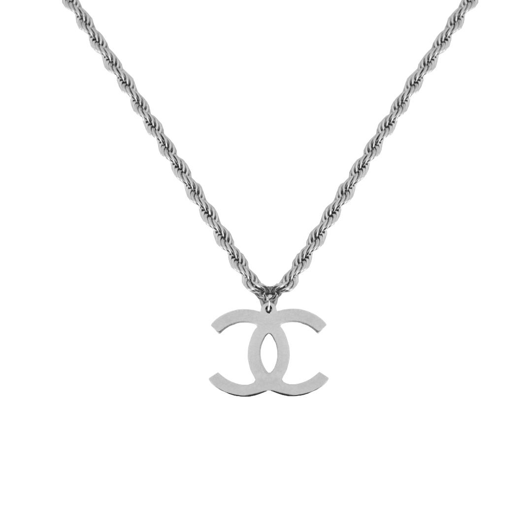 CHANEL CLASSIC. Reworked Silver CC Monogram Pendant Necklace | Westwood &  Hyde Jewellery UK