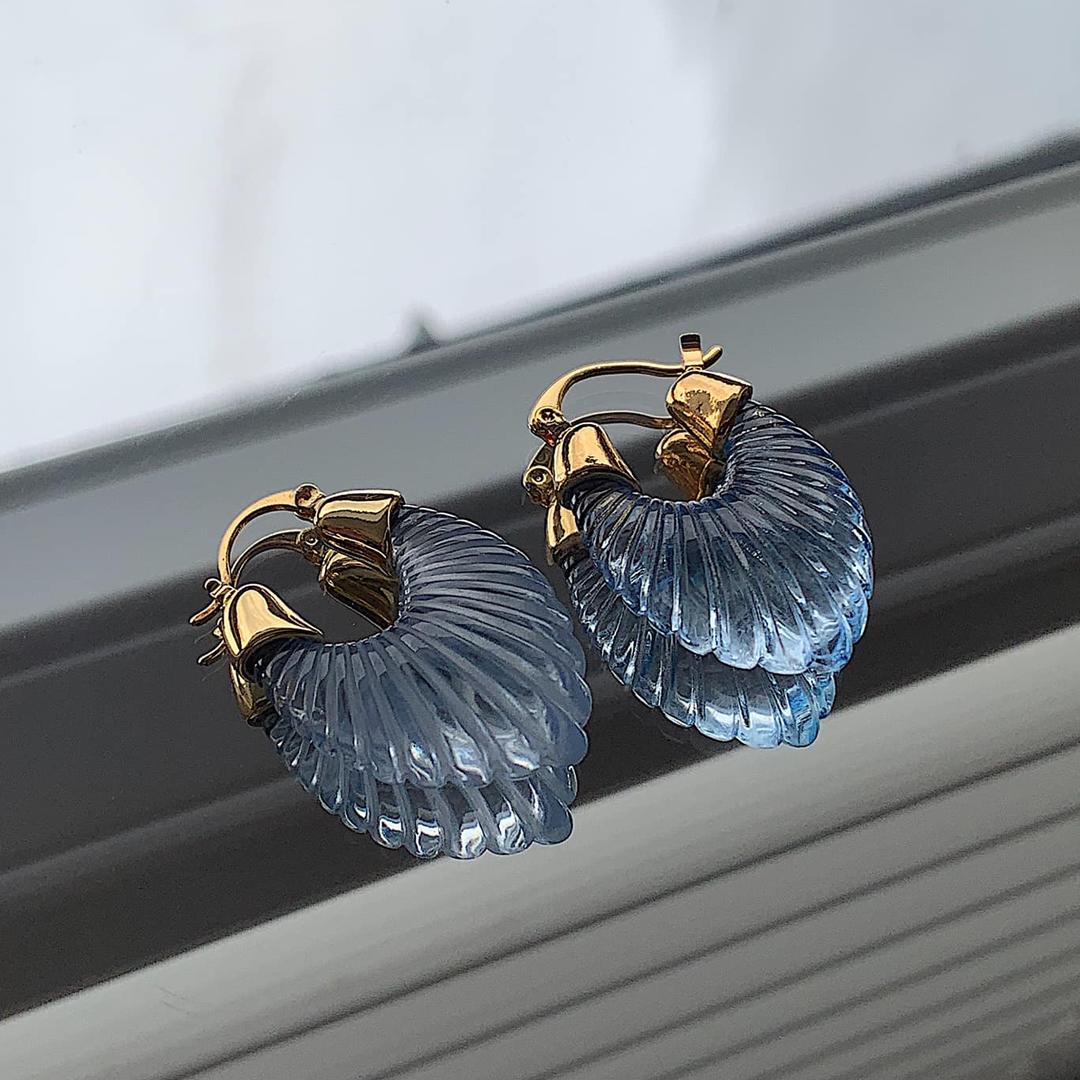 blue shell earrings