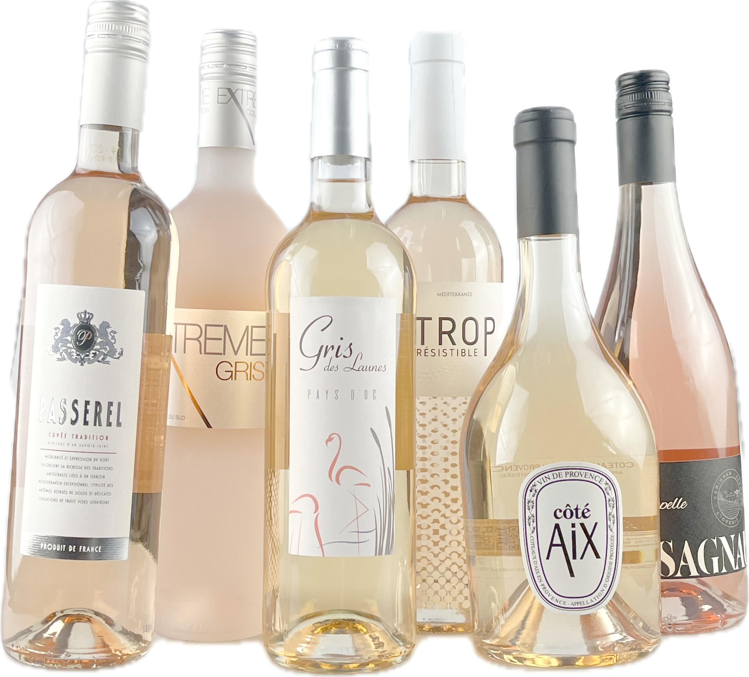 En lækker Rosé smagekasse med 6 flasker