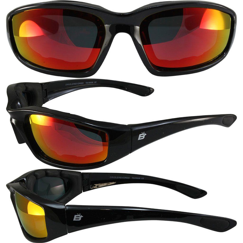 Birdz Oriole Motorbike Sports Biker Sunglasses Red Revo Lens - main view