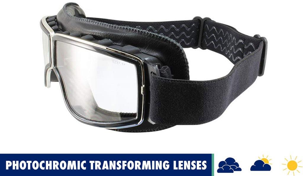 Birdz Condor Aviator Style Retro Motorbike Goggles Photochromic Lens - main image