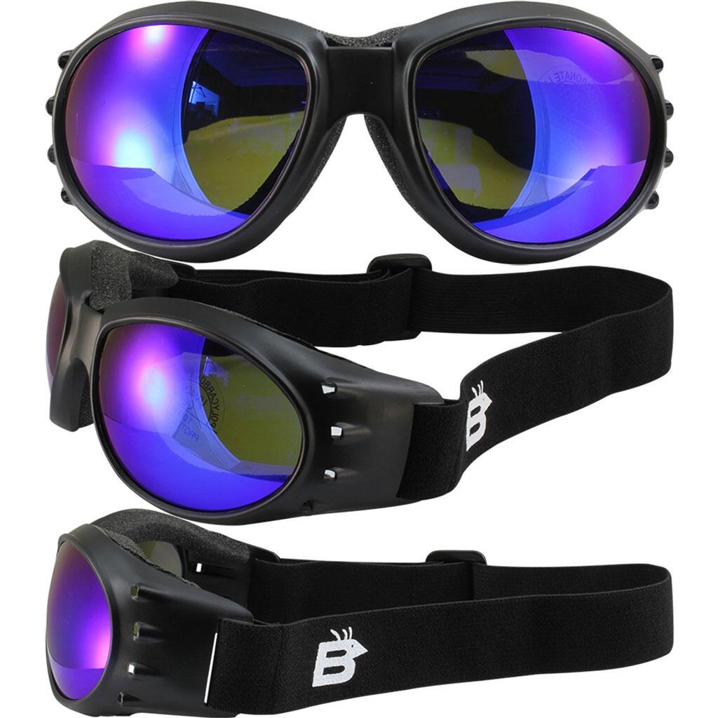 Birdz Eagle Motorcycle Goggles - Blue Reflectech Lens - main image