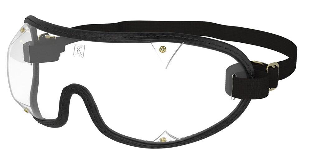 Kroops Ventless Goggles for Skydiving / Cycling / Horse Racing - black trim clear lens
