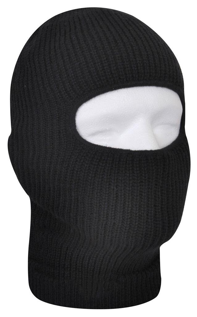 Rothco One Hole Face Mask Balaclava's - black on head