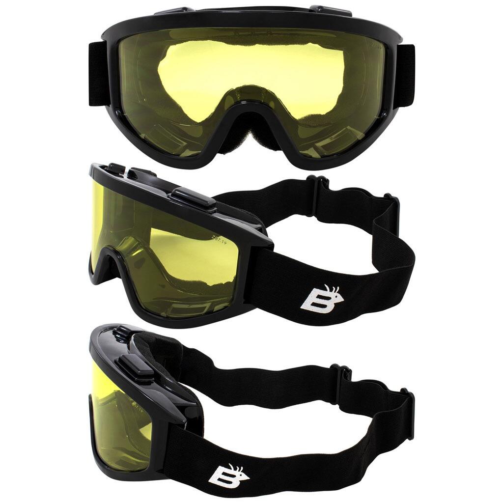 Birdz Vulture Over Glasses Motorbike Safety Goggles Yellow Lens - main image