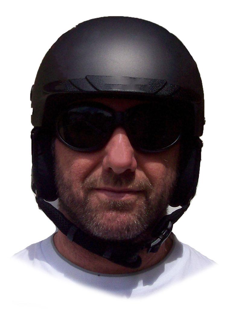 Birdz Eagle Motorcycle Goggles - Orange Lens - shown on head
