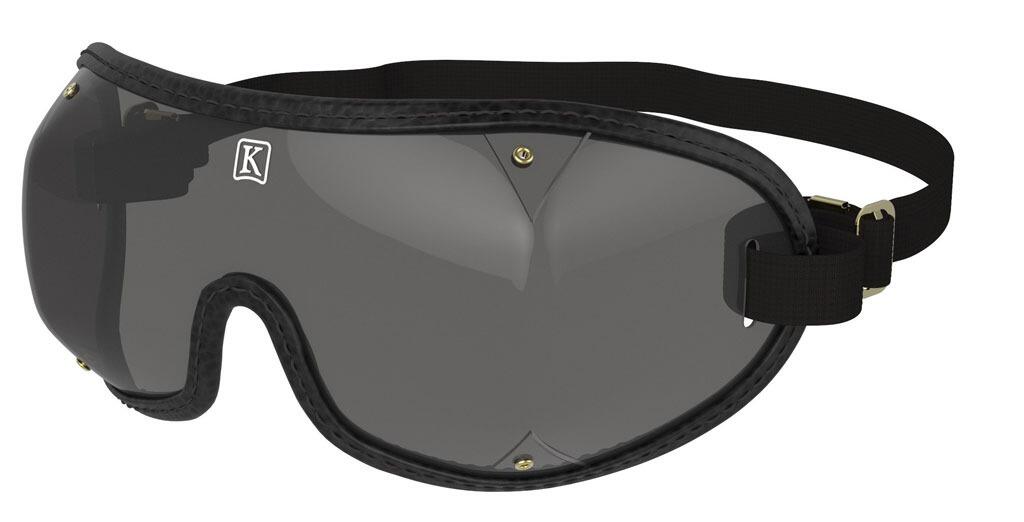 Kroops Ventless Goggles for Skydiving / Cycling / Horse Racing - black trim smoke lens