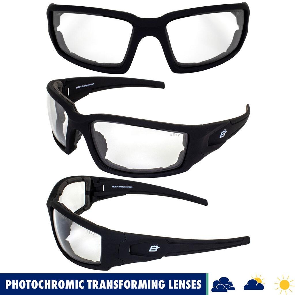 Birdz Osprey Sports Safety Motorcycle Sunglasses with Photochromic Lenses