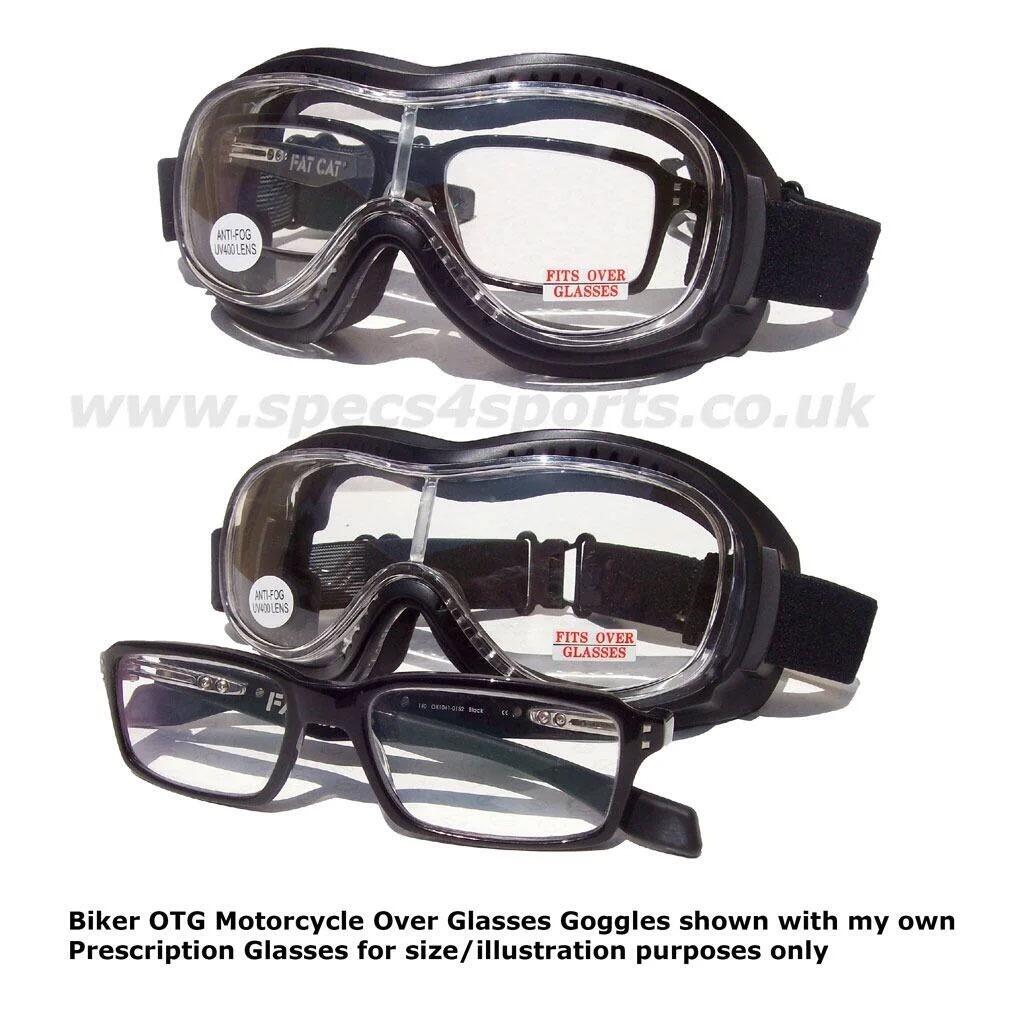 Global Vision Mach 1 motorcycle goggles shown with glasses