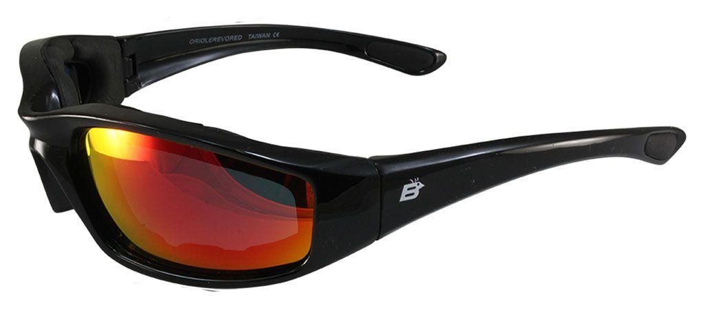 Birdz Oriole Motorbike Sports Biker Sunglasses Red Revo Lens - side view