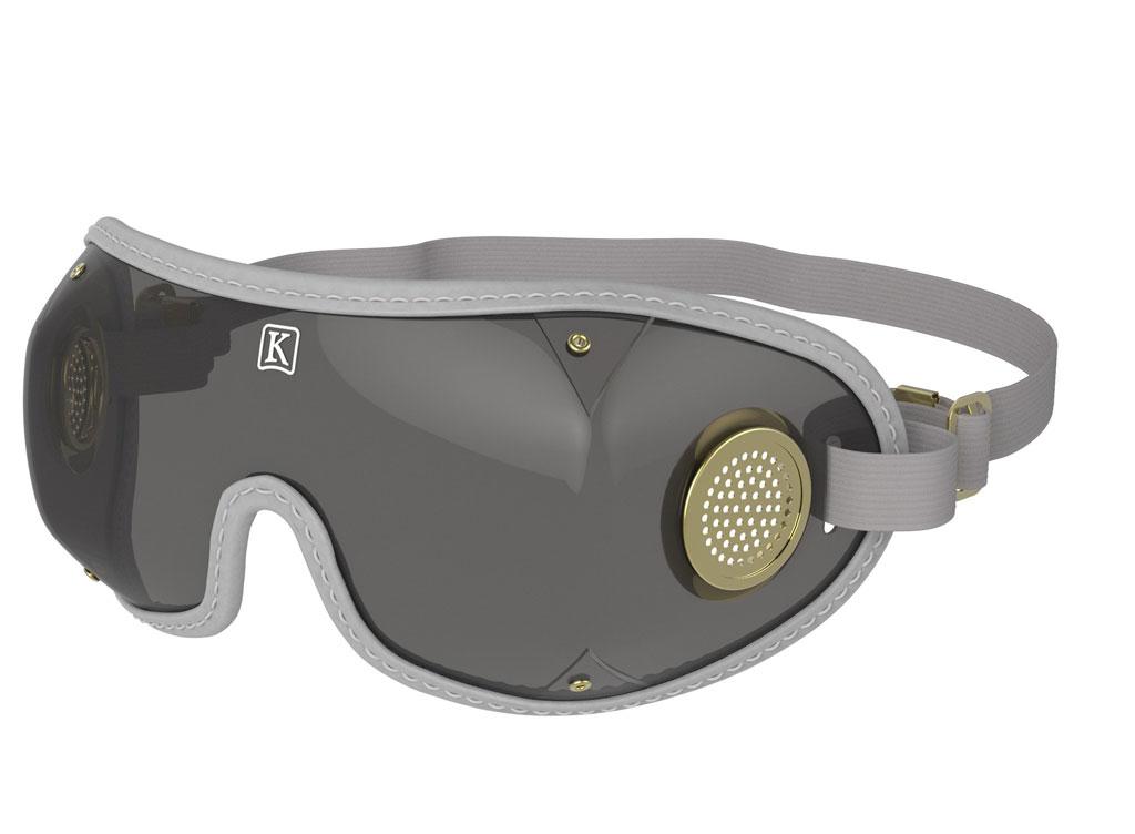 Kroops Original Goggles for Horse Racing / Cycling / Skydiving - grey trim smoke lens