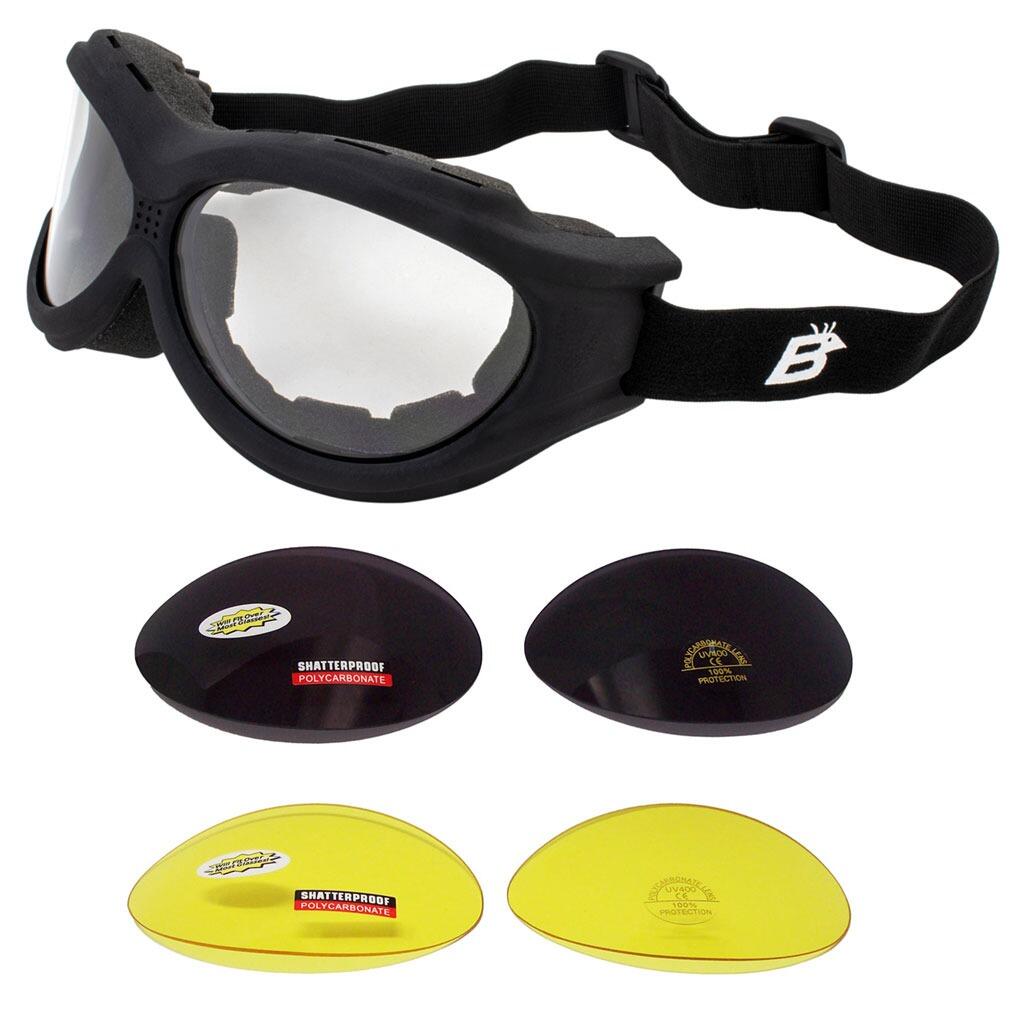 Interchangeable Lens Motorcycle Goggles Sunglasses Specs4Sports UK