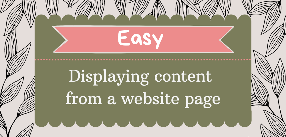 Displaying content from a website page