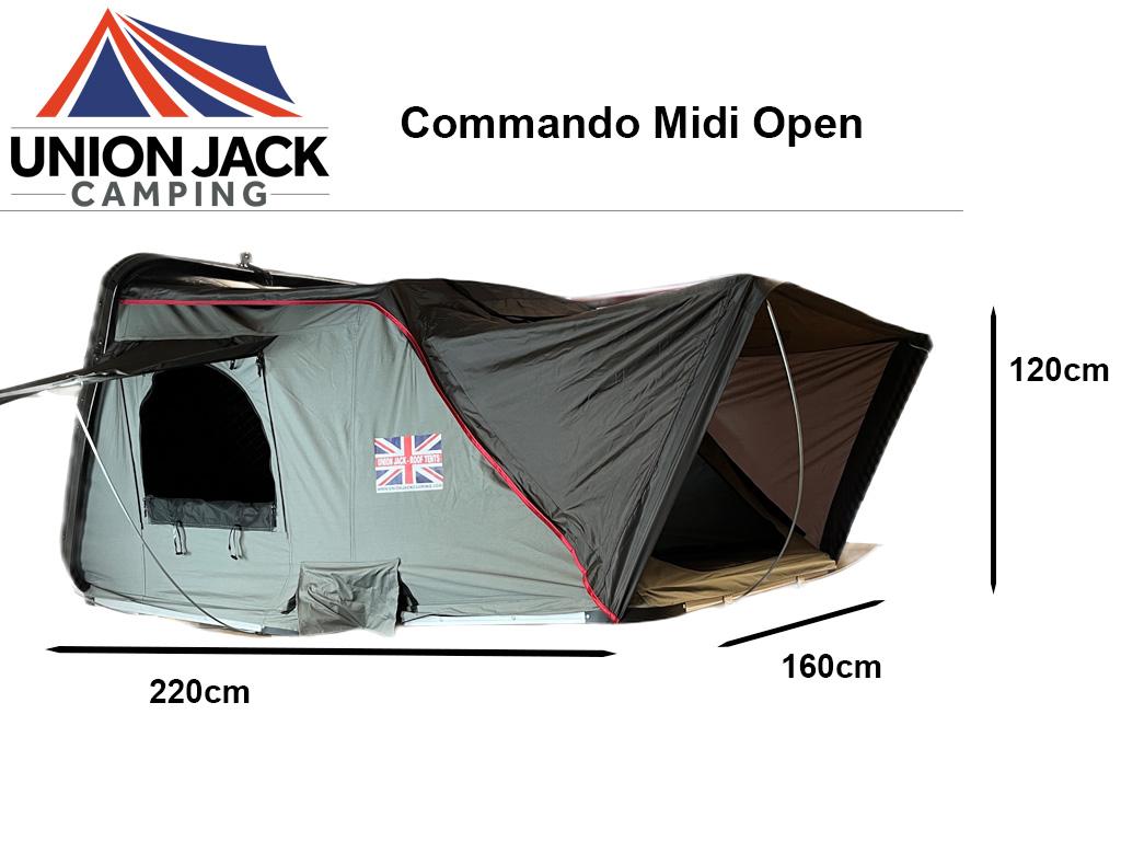 Union Jack Camping Commando Midi Roof Tent Size Open