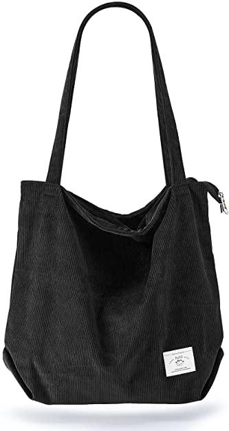 Large corduroy tote discount bag