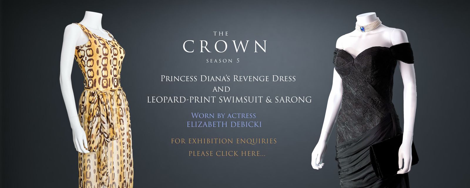 Princess Diana Revenge Dress and Leopard-Print Swimsuit Available for Exhibition Hire