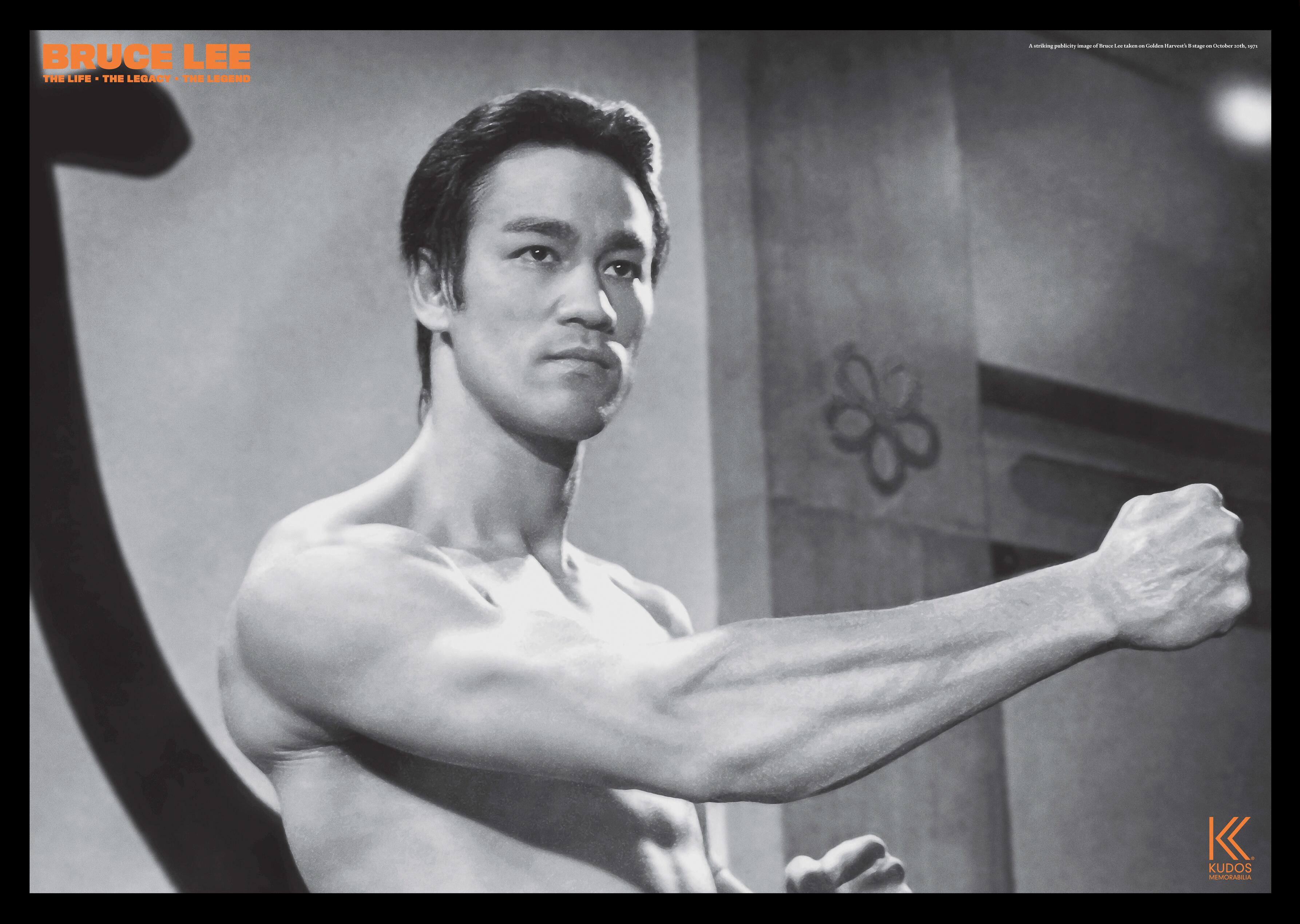 Bruce Lee in Fist of Fury; the main poster from Kudos Memorabilia’s Issue 7 magazine, The Life, The Legacy, The Legend.