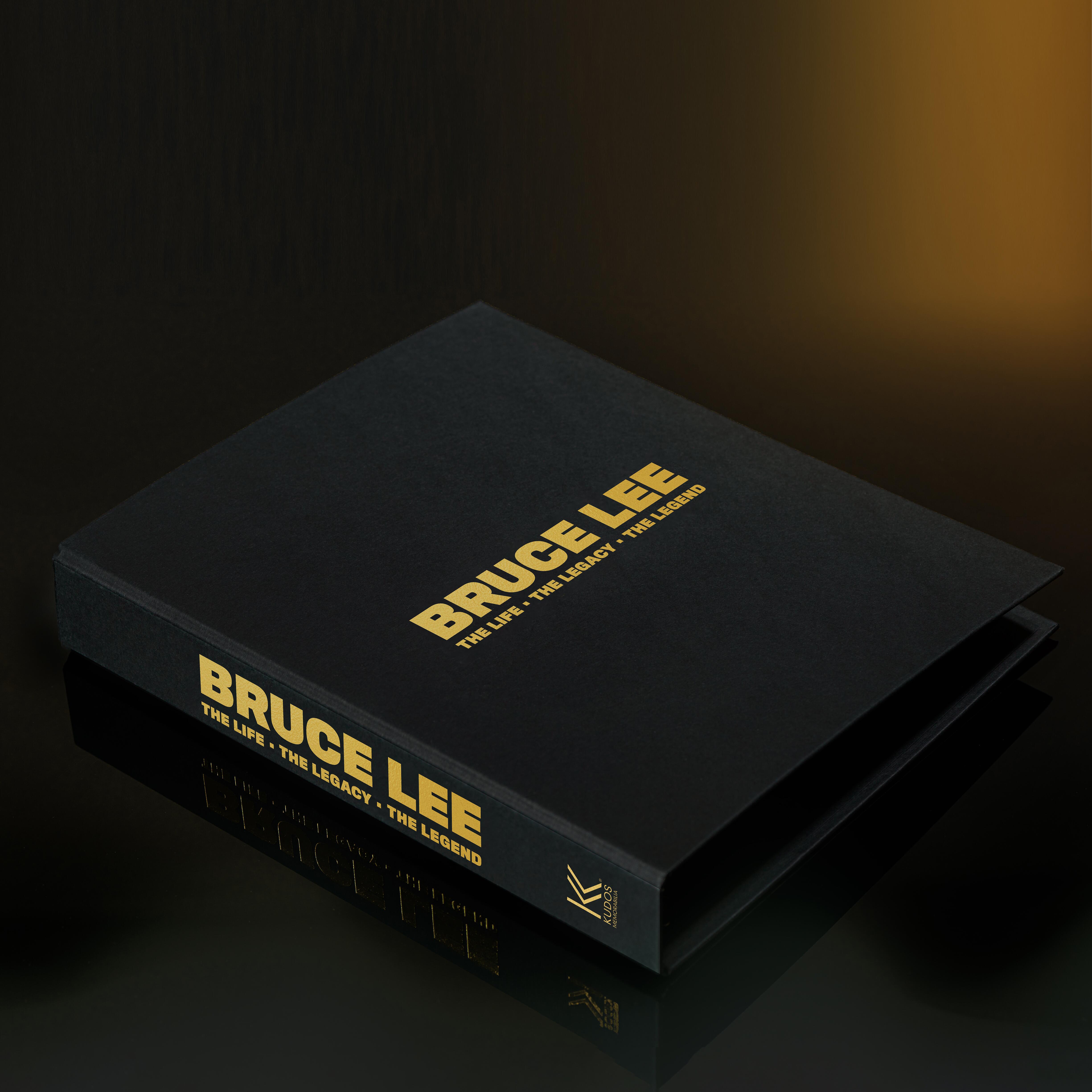Limited edition Bruce Lee magazine binder in black Wilbalin linen with gold foil branding and 4-ring mechanism