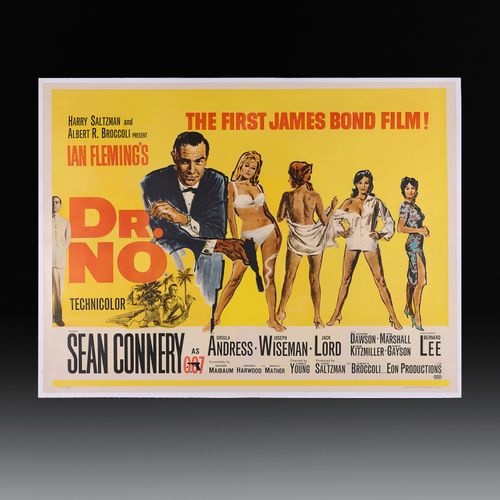 Dr No (1962) Original UK Quad Poster - Linen Backed