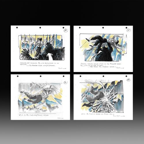 Dragon: The Bruce Lee Story,  A quartet of original production concept art design storyboards