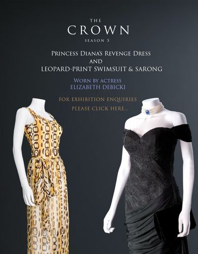 Princess Diana Revenge Dress and Leopard-Print Swimsuit Available for Exhibition Hire