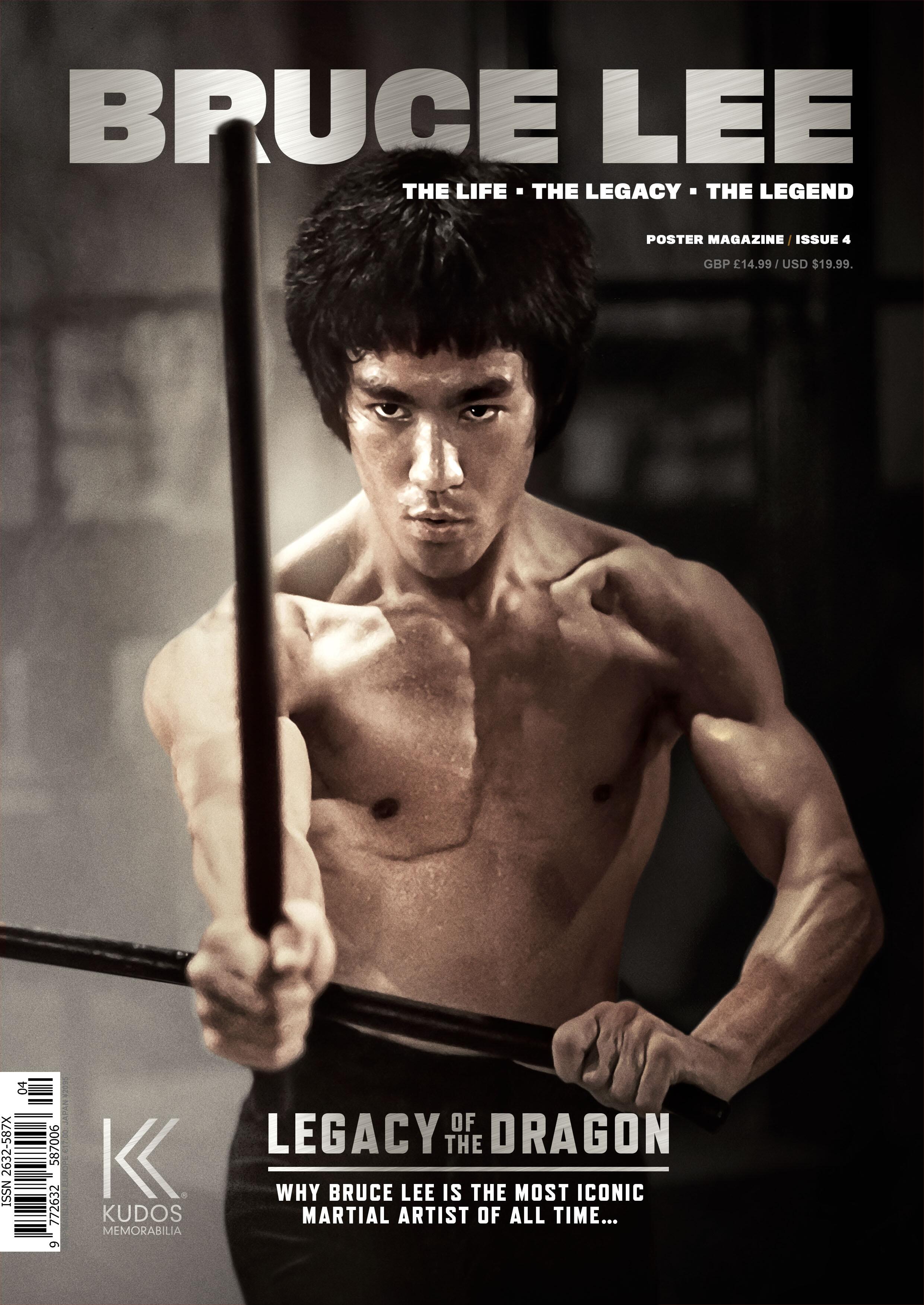 Welcome to our fourth special-edition poster-magazine celebrating the life, legacy and legend of martial arts icon, Bruce Lee. Available from Kudos Memorabilia.com